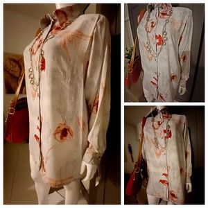 NWT $49 FLORAL SHIRT BLOUSE TOP TUNIC SIZE 2X